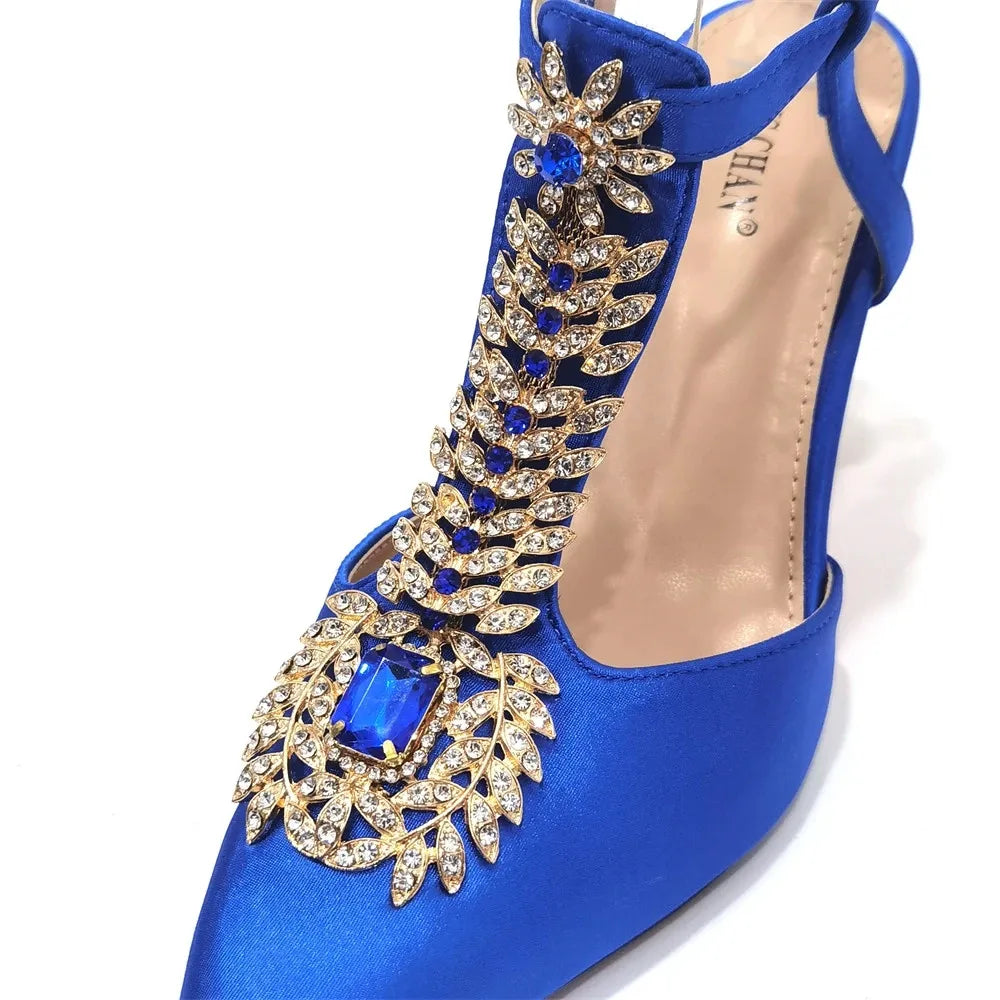 Spot Goods Red Color 2024 New Arrival Special Design Women Party Shoes Matching Bag Set For Luxury Wedding Party Women