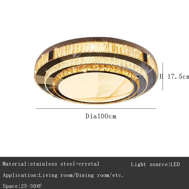 Luxury Ceiling Chandelier Gold Modern Led Lights Home Decor K9 Crystal Lustre for Living Room Bedroom Bathroom Home Appliance