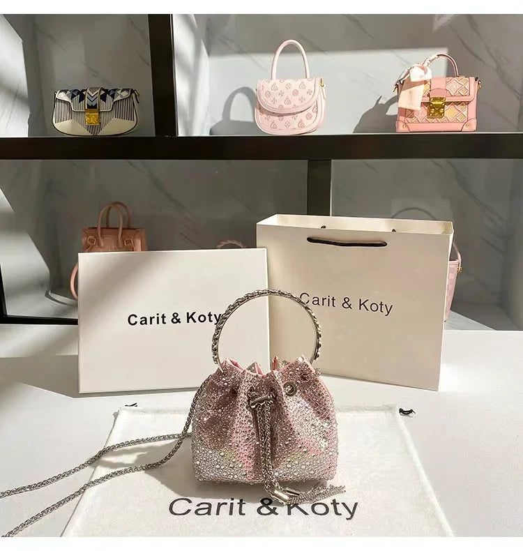 Wedding Party Clutch Purse Glitter Shiny Diamond Banquet Bag Women's Handbag Luxury Fashion Evening Bag Shoulder Chain Bag