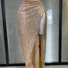 Summer New Women Sexy Strapless Two Pieces Set Glitter Night Club Skirt Suits Laced Singer Dancer Stage Performance Costume
