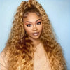 Honey Blonde Human Hair Wig Curly Wigs 13x6 Hd Lace Frontal Wig 13x4 Deep Wave Frontal Wig 30 Inch #27 Colored Human Hair Wigs