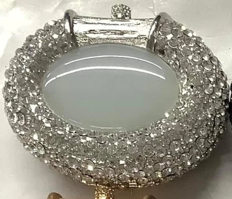 XIYUAN Oval Shaped Crystals Evening Clutch Bags Women Boutique Diamond Clutch Purses And Handbags Bridal Wedding Gem Phone Purse