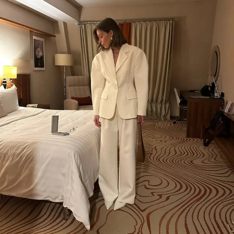 Elegant Blazer Coat Women Fashion Office Lady Waist Cinched Solid Suit Jackets 2025 New Spring Single Breasted Casual Outerwear