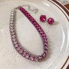 Square Crystal Choker Necklace Luxury Style Temperament Collarbone Chain Neck Chain Exquisite Collar Decoration