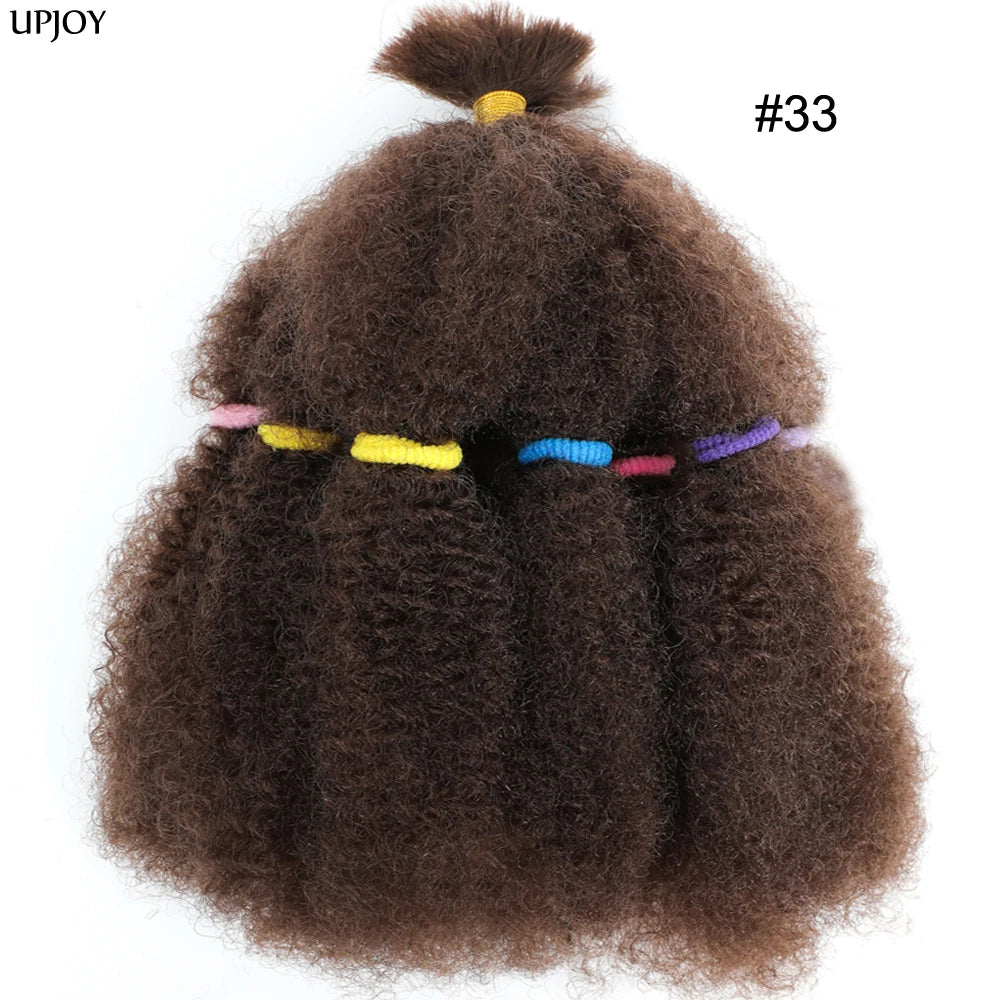 Afro Kinky Curly Hair Bulk Synthetic 12inch Ombre Marley Twists Braiding Hair #1B 4 27 30 33 99J Green Ombre Purple Brown Colors