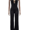 Beyprern Fashion Off Shoulder Snake Metal Jumpsuits One Piece Outfits Beautiful Strapless Hollow Out Wide Leg Rompers Overalls