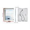 Smart LED Bathroom Mirror Rectangle Wall Mount Mirror w Bluetooth Speaker,Time,Temperature,Light Memory,Front & Backlit,Anti-Fog