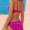 Bikini 2025 New Swimsuit Women Swimwear Solid Black One Shoulder Bikinis Set Bathing Suit Female Two Pieces Beach Wear Biquini