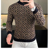 Autumn Winter Velvet Knitted Sweater Men's Long Sleeve Round Necked Sweater Slim Fit Casual Business Knitwear Tops Men Clothing