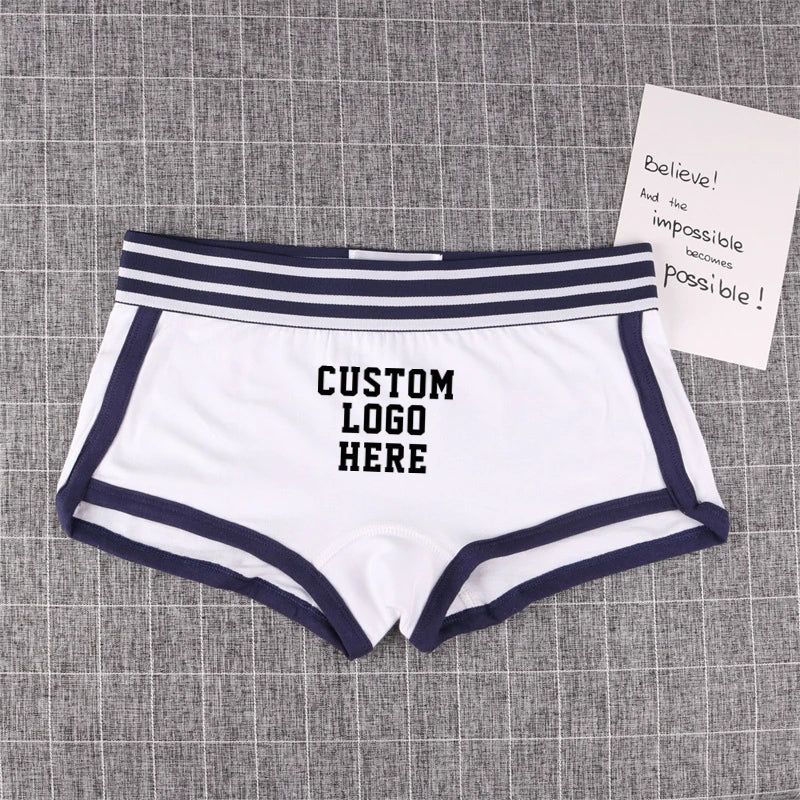NEW Custom Underwear Girls Cotton Boyshorts Female Underwear Girls Gift Ladies Personalized Boxer Panties Breathable Women's