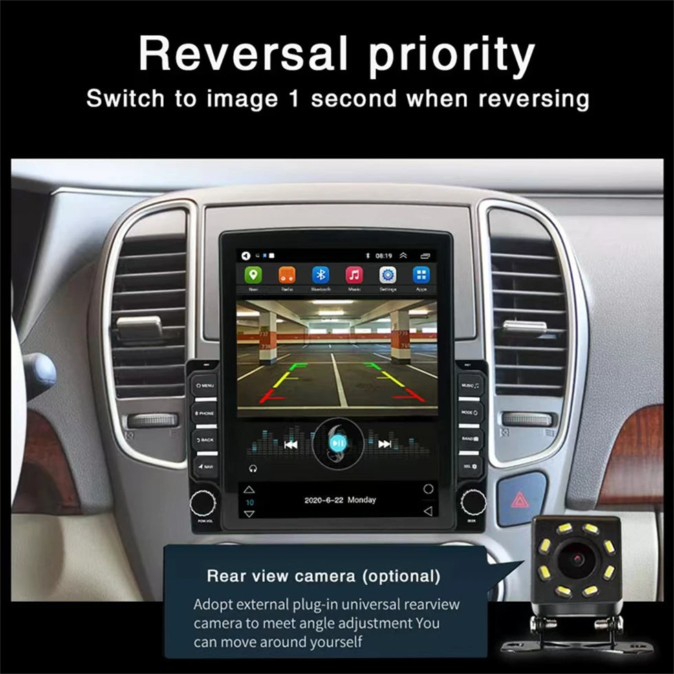 For Tesla Style 2 Din Android 14 Car Radio For Nissan Hyundai Kia Toyota Multimedia Video Player Navi Stereo Carplay Mirror link