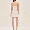 Elegant Womens White Floral Chic Mini Dress Patchwork Pleated Short Dresses Casual Black Evening Party Dresses Birthday Summer