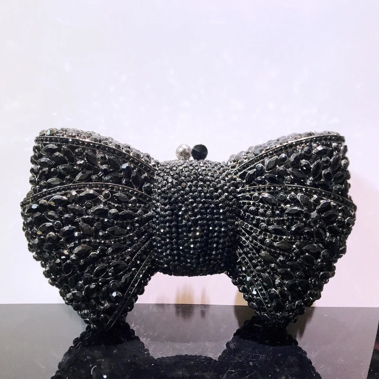 Newest Rhinestone Green/Black Clutch Purse Bow Luxury Diamond Women Red Evening Clutches Bags Wedding Bridal Bag Stones Handbags