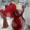 2024 Burgundy Luxury Evening Dress Women Engagement Wedding Dress Ruched Mermaid Vestidos De Fiesta Graduación Customized