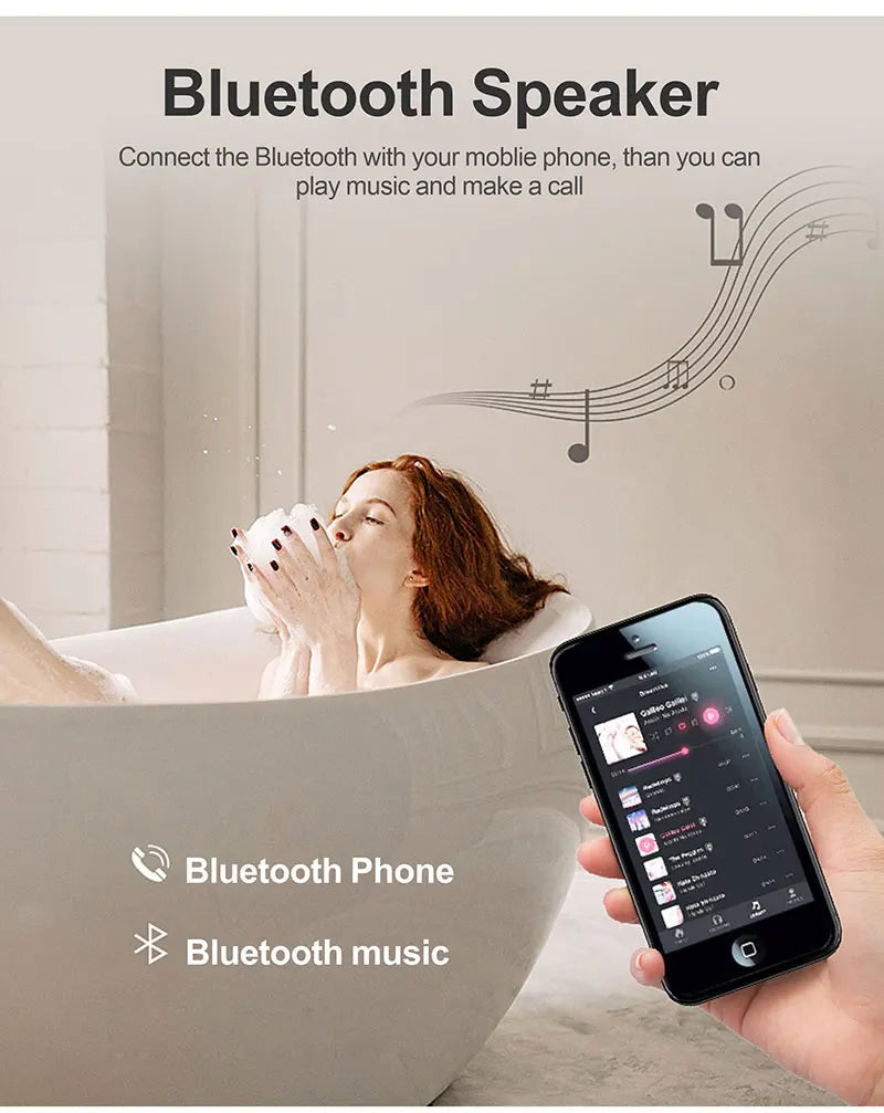 Bathroom Smart Makeup LED Mirror Adjustable light With Bluetooth Speaker Anti-Fog Human Body Induction Hotel Decoration Mirror