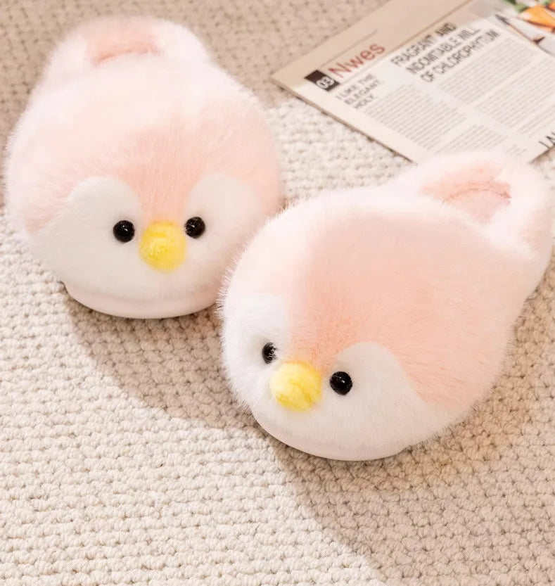 Funny Fuzzy Penguin Slippers Girls Novelty Indoor Shoes Women Soft Furry Slippers Female Plush Home Shoes Animal Flip Flops