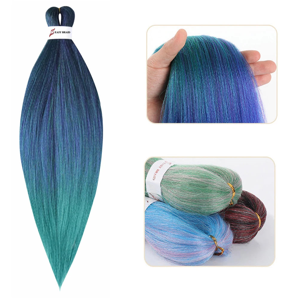 Ponytail Extensions Synthetic Boxing Braids Wrap Around Chignon Tail With Rubber Band Hair Ring 26 Inch Brown Ombre Braid DIY
