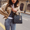 Diamond Stripe Women Handbag Female Luxury Designer Crossbody Bag High Quality Leather Shoulder Bag Clutch Purse Brand Tote Bags