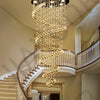 Staircase Long Pendant Lamp, Villa Lamp, Crystal Hanging Line Lamp, Duplex Living Room Spiral Lamp, Glass Romantic Decorative La