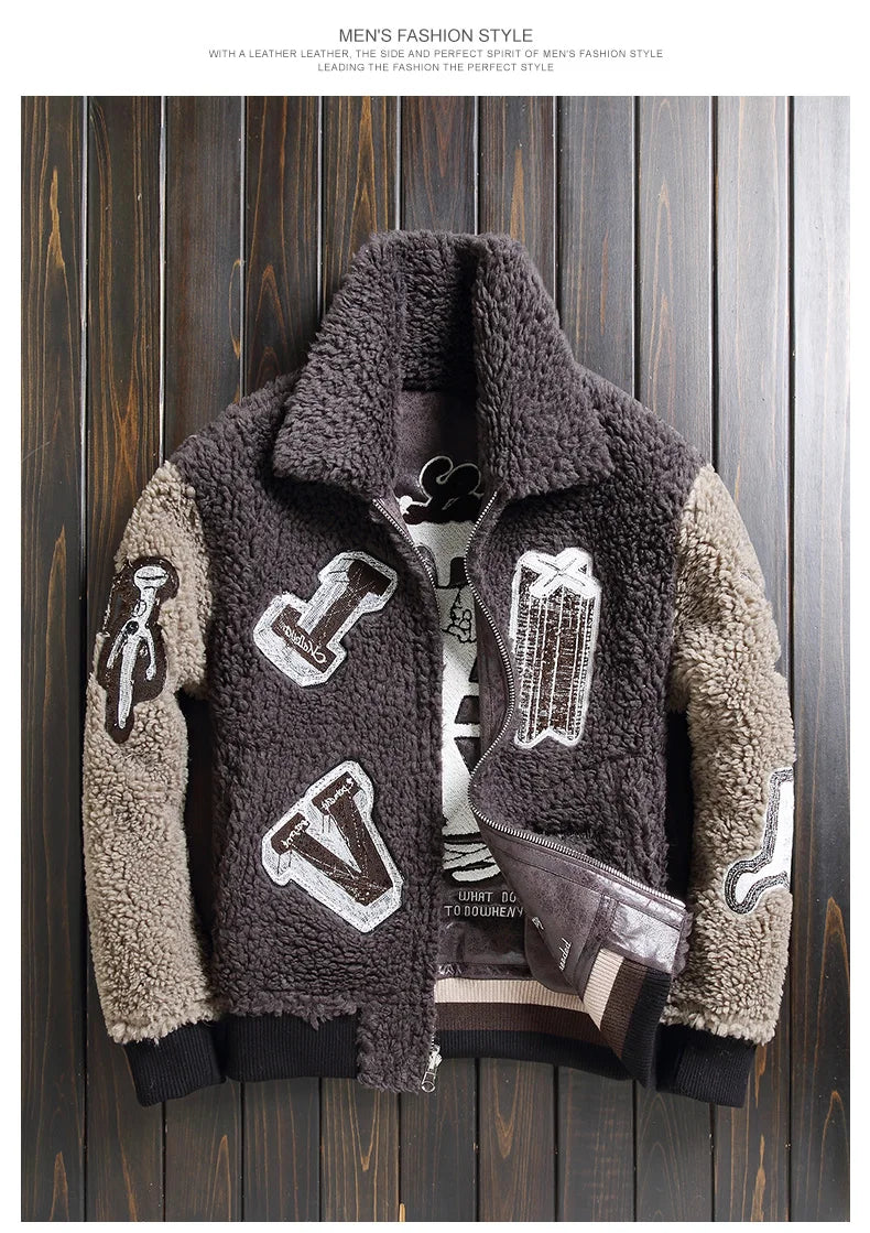 Sheep Fleece Coat for Men 2024 Fur Clothing Male Particle Wool Thick Lamb Fur Jacket Men's Winter Coats and Jackets Casaco FCY