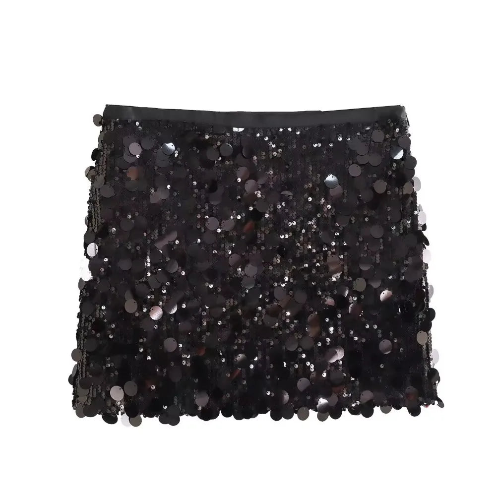 Party Club Stage Show Mini Skirts for Women Clothing Fashion Clothes Sexy Streetwear Dance Bling Sequined Hot Girls
