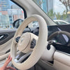 Napa Leather Perforated Patchwork Car Steering Wheel Cover, Non-slip, Breathable, Universal 15 Inch (Approx. 38.1cm)