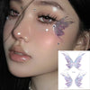 3D Fairy Butterfly Wings Shiny Tattoo Sticker Waterproof Eyes Face Body Art Fake Tattoos For Women Makeup Dance Music Festival