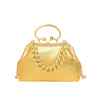 2024 Luxury Women Gold Green Chain Messenger Bags PU Leather Shoulder Bags Shell Clip Designer Handbag And Purse Wedding Clutch