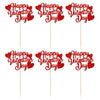 YOMDID 24Pcs Happy Valentines Day Cupcake Toppers Glitter Red Decorations Valentines Day Cupcake Picks Gift for Valentine\'s Day