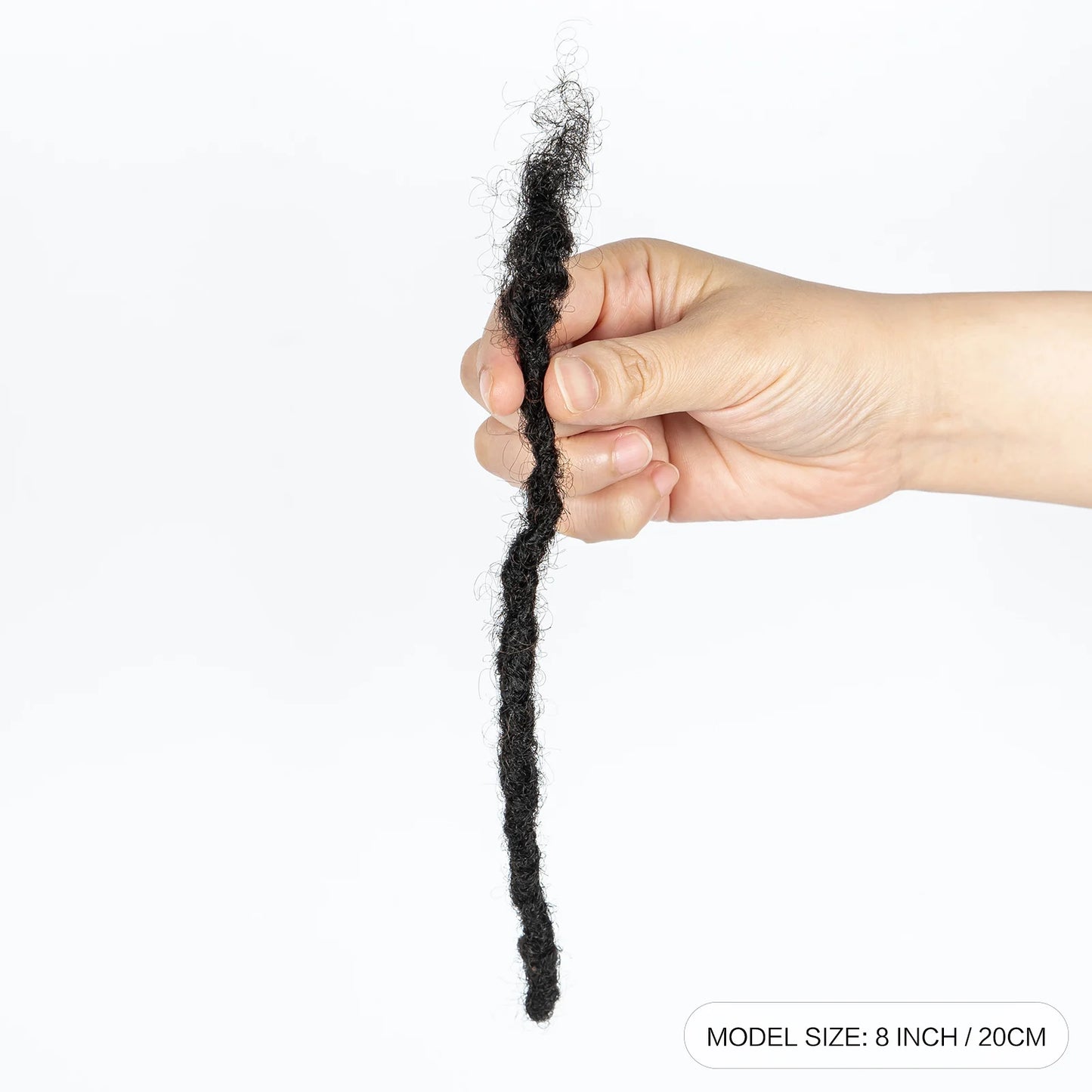 Loc Extension Human Hair 0.6cm Width 8inch 50 Strands Handmade Dreadlock Inter Extension Human Hair for Women/Men/Kids