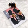 2025 High quality jacquard embroidery thick sole wedge sandals set feet women's fashion casual flip-flops