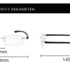 Men Blue Light Blocking Reading Glasses Women Dimond Cutting Rimless Eyeglasses Frame Anti Fatigue Hyperopia Presbyopic Eyewear