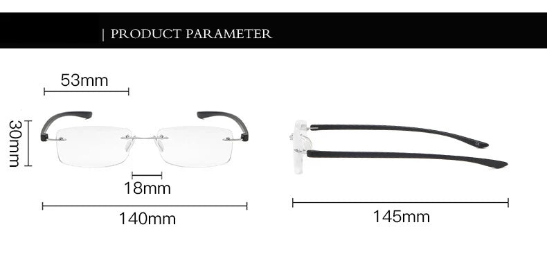 Men Blue Light Blocking Reading Glasses Women Dimond Cutting Rimless Eyeglasses Frame Anti Fatigue Hyperopia Presbyopic Eyewear