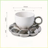6oz Sunflower Coffee Mug Aesthetic Ceramic Cloud Cup Decorative Saucer Afternoon Tea Water Cup Office Decor Home Mug Drinkware