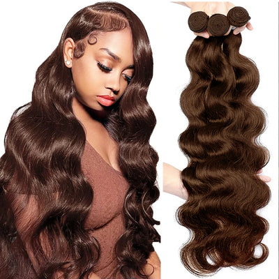 #4 Dunkelbraune Body Wave Bündel 1/3PCS 100% Echthaar Bündel 18-30 Zoll Remy Haarverlängerungen für Frauen Brasilianischer Doppelt gezogener