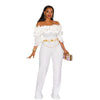Party Jumpsuit for Women Slash Neck Solid High Waist Irregular Off Shoulder Suit Jumpsuit Bodysuits One Piece Playsuits Overall
