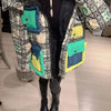 2023 European Station Winter New Down Jacket Women's Warm Fashion Short Color Patchwork Graffiti thick White Duck Down Coa
