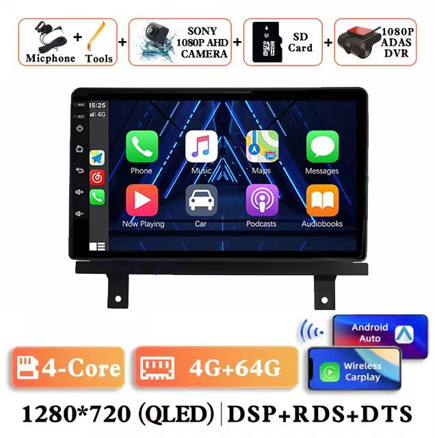 Android 14 Wireless Carplay Auto Car Radio For BAIC Beiqi Beijing X3 X5 2019 2020 2021 Multimedia Player GPS Navigation 4G+WIFI