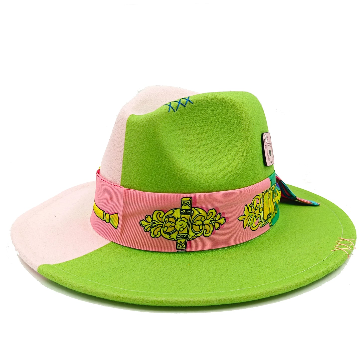 Fedora hat nubuck leather elastic webbing concave top wide brim hat for men and women autumn and winter hat  sombrero hombre