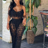 FAGADOER Sexy Hollow Out Tassels Pants Two Piece Sets Women Halter Sleeveless Backless Crop Top + Pants Outfit Female Streetwear