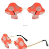 Women Girls Mushroom Euro American Style Rimless Sunglasses Adult Personalized Fashion Glasses Female Sunscreen UV400 Sunglasses