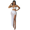 High Waist 2 Piece Bikini Set With Cover Up 2022 Swimsuit Women Print Sleeveless Bathing Suit Beachwear Swimming Biquini New