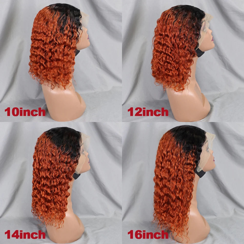 10-16 Inches 200% Density Water Wave Bob Human Hair Wigs  Short Deep Curly Brazilian Remy Human Hair Wigs for Black Women