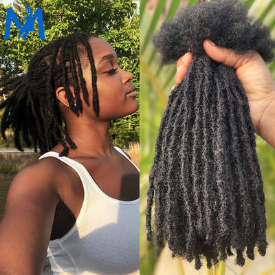 Dreadlock Extension Human Hair 0.6cm Thickness 8 Inch Full Handmade Permanent Locs Can Be Dyed and Bleached for Women Men