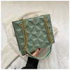 Ladies Fashion Large Capacity Chain Bag Retro Square Tote Bag Diamond Texture Shoulder Crossbody Daily Hundred Underarm Handbag