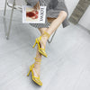 Aneikeh 2024 Summer Sexy Mesh Pumps Sandals Female Square Toe High Heel Lace Up Cross-Tied Stiletto Hollow Dress Party Shoes