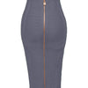 16 Colors Sexy Solid Zipper Orange Blue Black Red Bandage Skirt Women Elastic Bodycon Summer XL XXL Pencil Skirts 58cm
