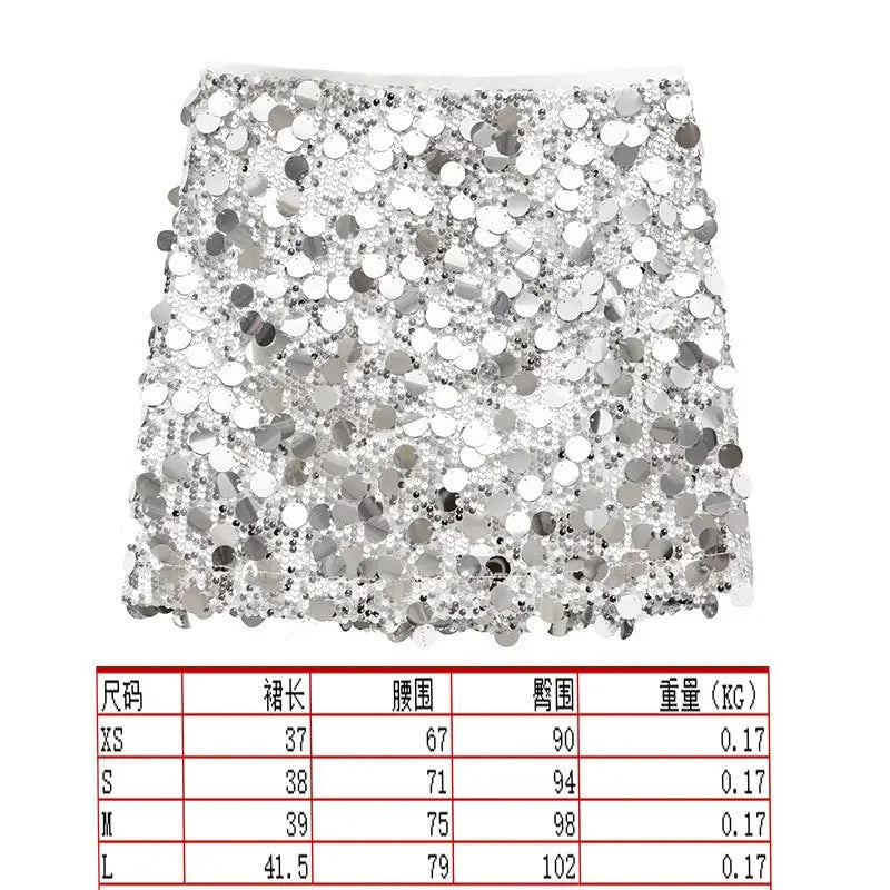 Party Club Stage Show Mini Skirts for Women Clothing Fashion Clothes Sexy Streetwear Dance Bling Sequined Hot Girls