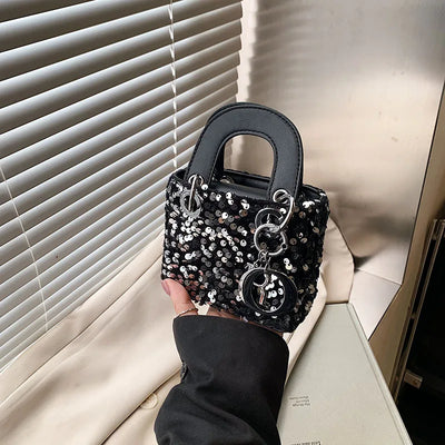 Sparkly Glitter Mini Evening Bag for Women, Designer Crossbody Shoulder Purse, Luxury Party Wedding Clutch, Unique Boutique Gift