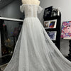 Bella White Glitter Prom Dresses Shiny Sequins Mermaid Wedding Dress Customized Long Train Off Shoulder Vestidos De Fiesta 2024